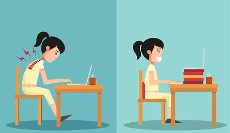 Ilustración de postura correcta e incorrecta para sentarse | Vector Gratis