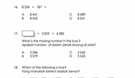 Soalan Latihan Matematik Tadika 5 Tahun - Lamaran M A44