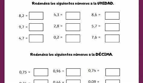 Redondeo de decimales 01 | Fichas de matematicas, Decimal, Matematicas