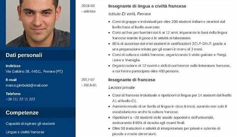 Modello di CV Visual in formato Word (Download Gratis)