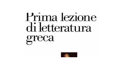 LETTERATURA GRECA - Mondadori Education