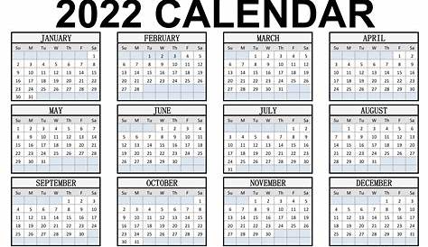 Printable Calendar 2022 : Calendar for 2022 Royalty Free Vector Image