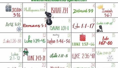 Printable 25 Bible Verses To Countdown To Christmas Day Printable