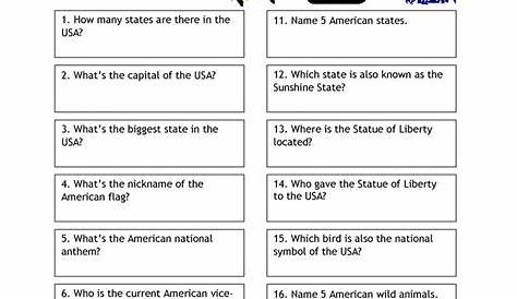 How much do you know about the USA? quiz worksheet Free ESL