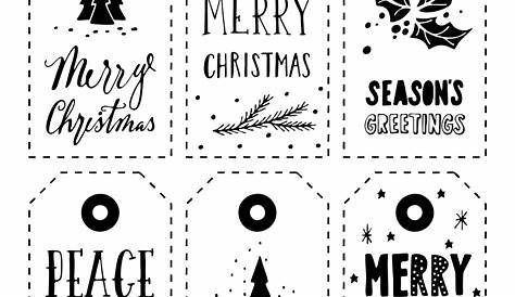 Printable Black And White Christmas Gift Tags Name 7 Free Pdf E
