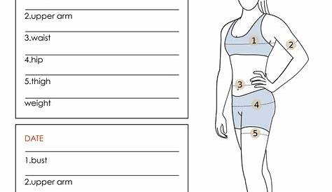 Printable Body Measurements Chart For Weight Loss Pdf