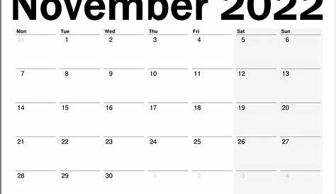 November 2022 US Calendar Printable – Printable Calendars Free