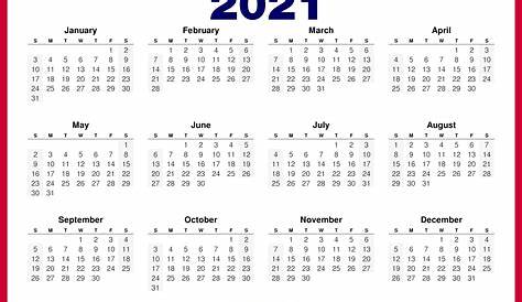 Editable Printable Calendar 2021 Word - Template No.ep21y8