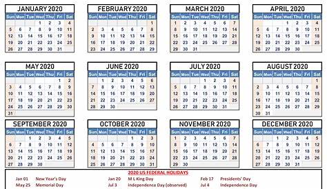 2020 Calendar – Free Printable