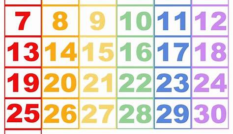Printable Calendar Numbers Free Printable Numbers 1 31 Pdf