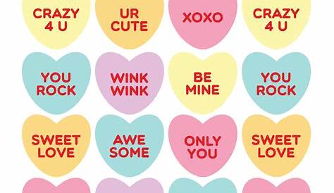 Printable Candy Heart Phrases