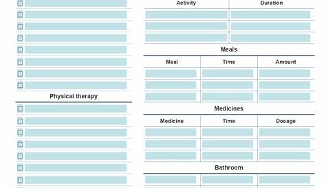 Printable Caregiver Daily Checklist Template