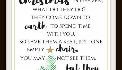 Free Printable My First Christmas In Heaven Poem