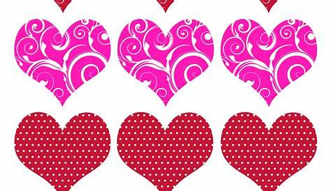 Printable Colored Valentines Heart Decor Hanging Candy Valentine's Ations Yard Ations