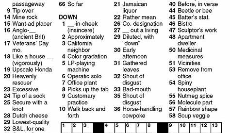 Usa Today Crossword Puzzle Printable - Printable World Holiday