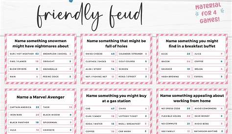 Want to play Family Feud at home? Get these free printable game