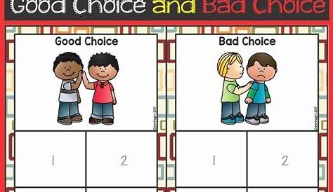 Printable Good Choices Bad Choices Worksheet