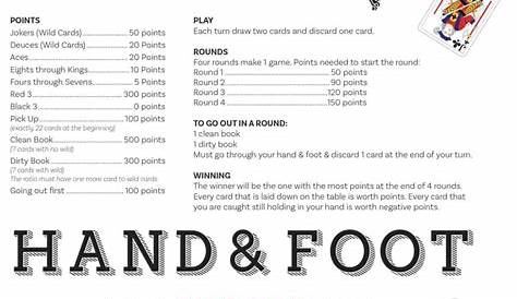 Printable Hand And Foot Card Game Rules Pdf