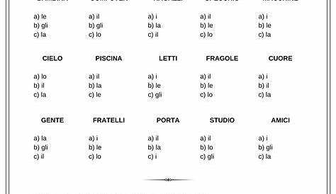 Printable Italian Worksheets Pdf