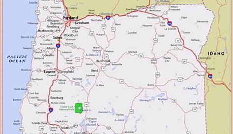 Large detailed administrative map of Oregon state with roads, highways and major cities