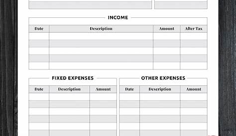 Printable Monthly Budget Worksheet Pdf