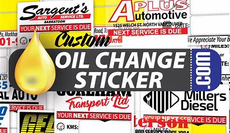 Oil Change Stickers for Monitoring Routine Service