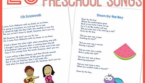 Page 6 of 10 Color songs preschool, Preschool songs, Color songs