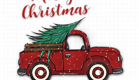 VINTAGE Red Farm Truck With Christmas Tree and Snow Christmas Etsy