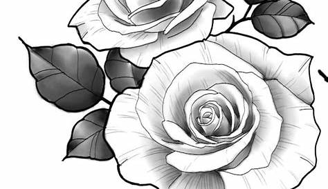 This printable rose tattoo design is available for instant download on