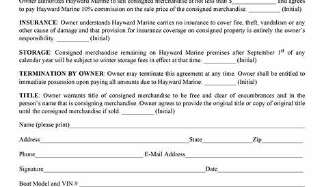 Printable Simple Consignment Agreement Pdf