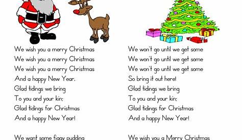 Chanson "We Wish You a Merry Christmas" Paroles à imprimer