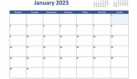 2023 Blank Yearly Word Calendar Template - Free Printable Templates