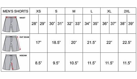 Pro Club Shorts Size Chart