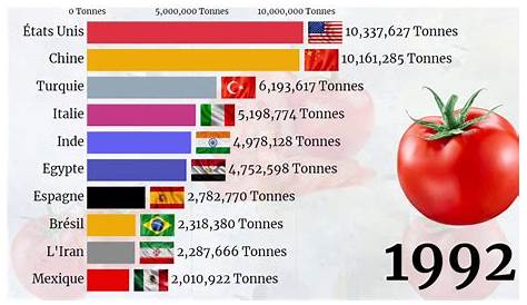 Principaux pays producteurs de tomates - AtlasBig.com