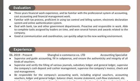 WORD of Resume for Accountant.docx | WPS Free Templates