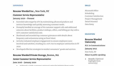 Professional Skills For Customer Service Resume Examples And Keywords Jobscan