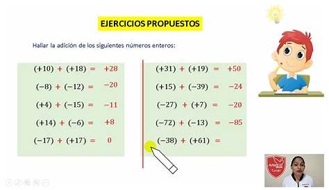 Adición de Números Enteros para Cuarto de Primaria | Actividades – 2024