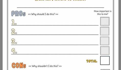 DBT Pros and Cons Worksheet PDF Template TherapyByPro