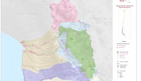 Map of Arica y Parinacota Region, Chile