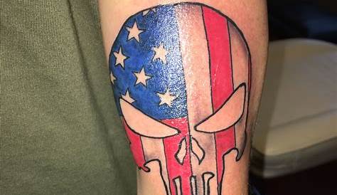 the american flag is on top of a metal skull with stars and stripes in it