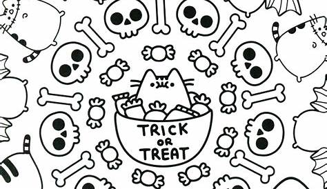 Pusheen Halloween Coloring Pages Printable