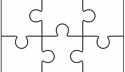 Six jigsaw puzzle parts, blank 2x3 pieces stock illustration | Puzzle
