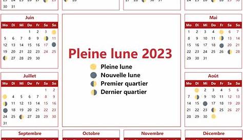 Calendrier Des Phases De Lune 2023 Avec Une Ligne Fille. Gibbeuse