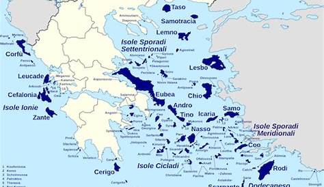 Mappa della Grecia isole - Isole della Grecia mappa (Europa del Sud