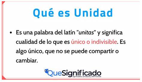 Definición de unidad - Qué es, Significado y Concepto