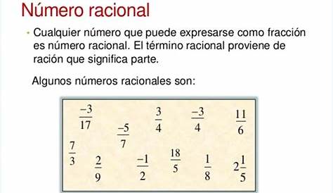 Fracciones y números decimales: Números racionales