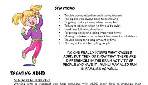 Quiz For Adhd Child & Worksheet ADHD Symptoms In Preschoolers