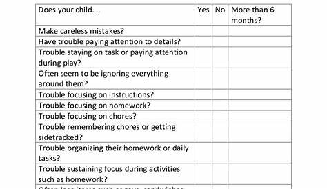 Quiz For Child Adhd ADHD Test Kids ABC Pediatrics Of Dunn