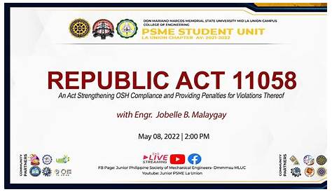 RA 11058 - An Act Strengthening Compliance with Occupational Safety and