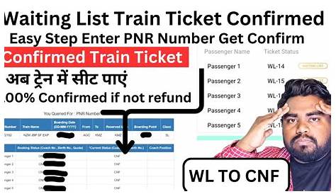 Railway Ticket Cancellation Charges For Waiting List Counter Ticket PRS